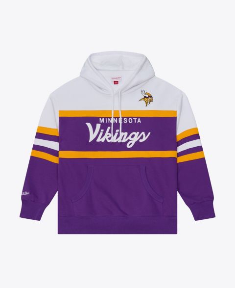 Мужское худи Mitchell & Ness Minnesota Vikings Head Coach Embroidered Graphics Fleece-Lined