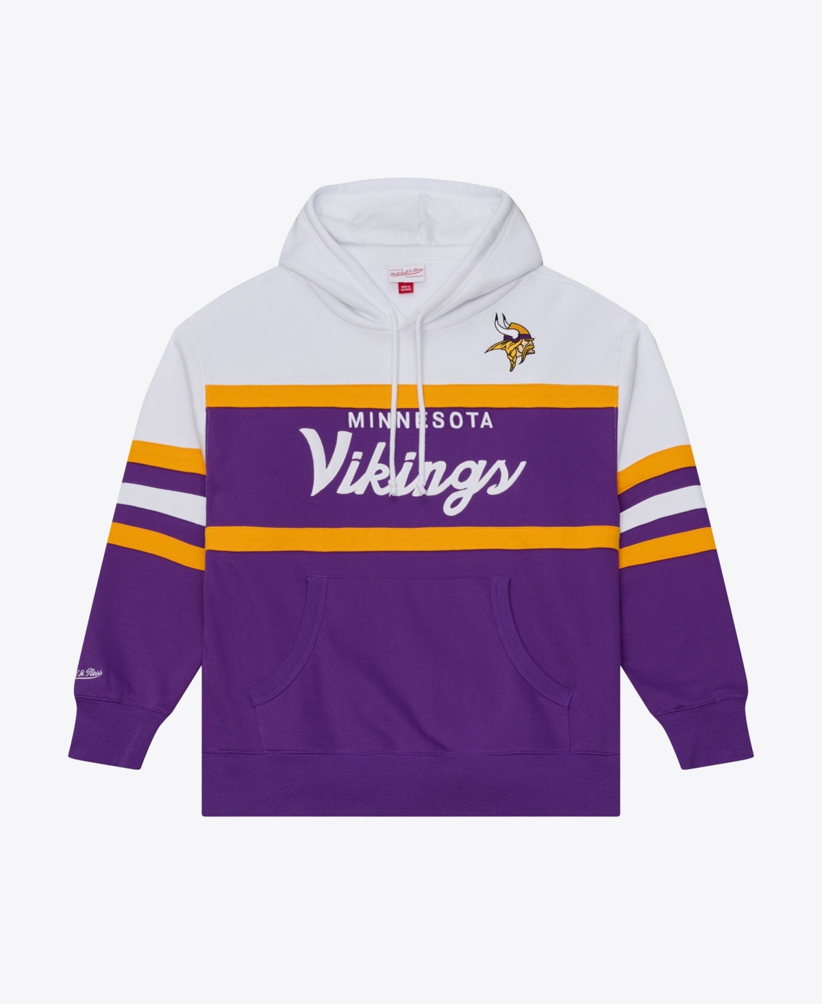 Mitchell & Ness Men's Minnesota Vikings Head Coach Embroidered Graphics Fleece-Lined Hoodie