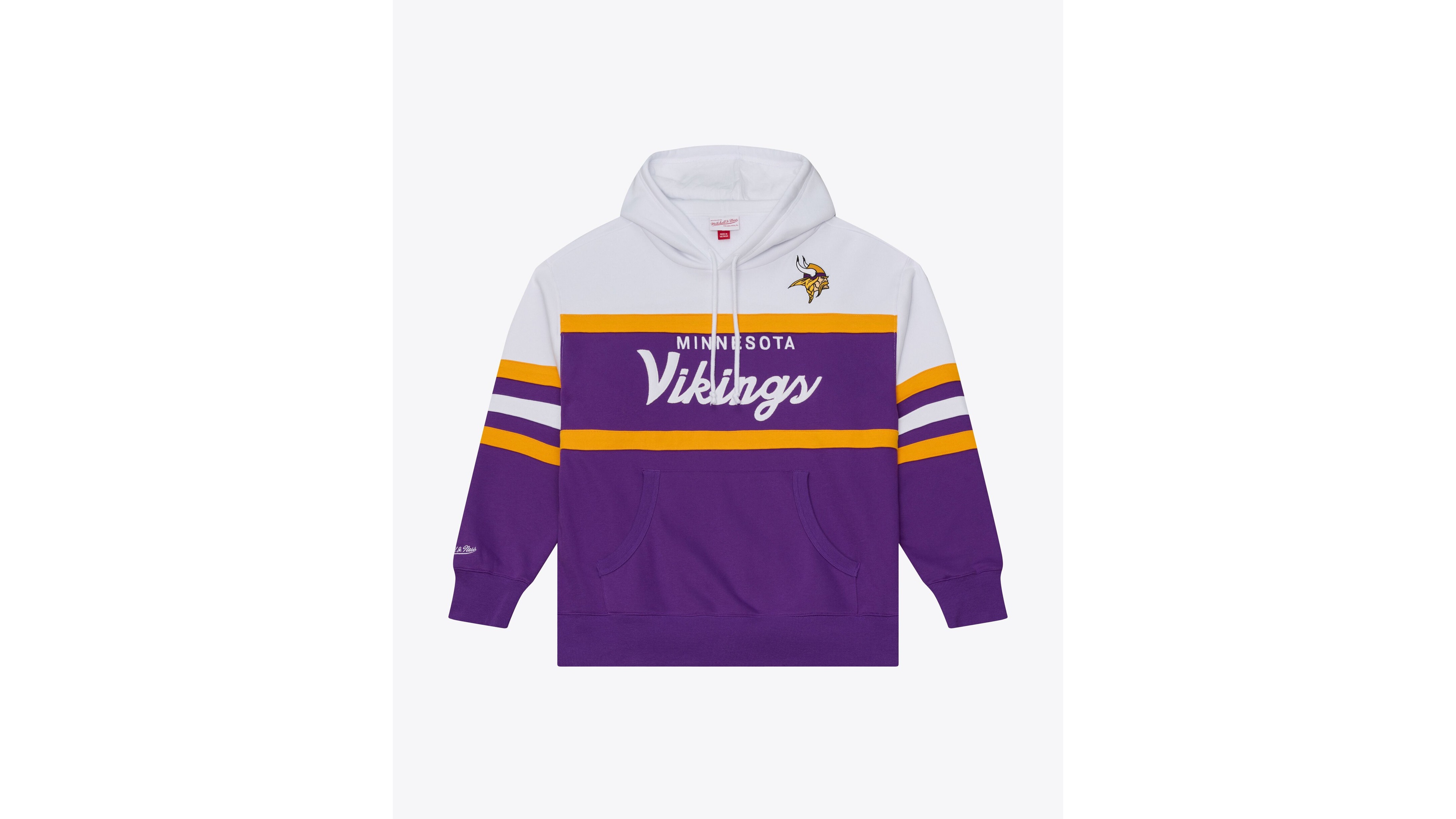 Mitchell & Ness Men's Minnesota Vikings Head Coach Embroidered Graphics Fleece-Lined Hoodie