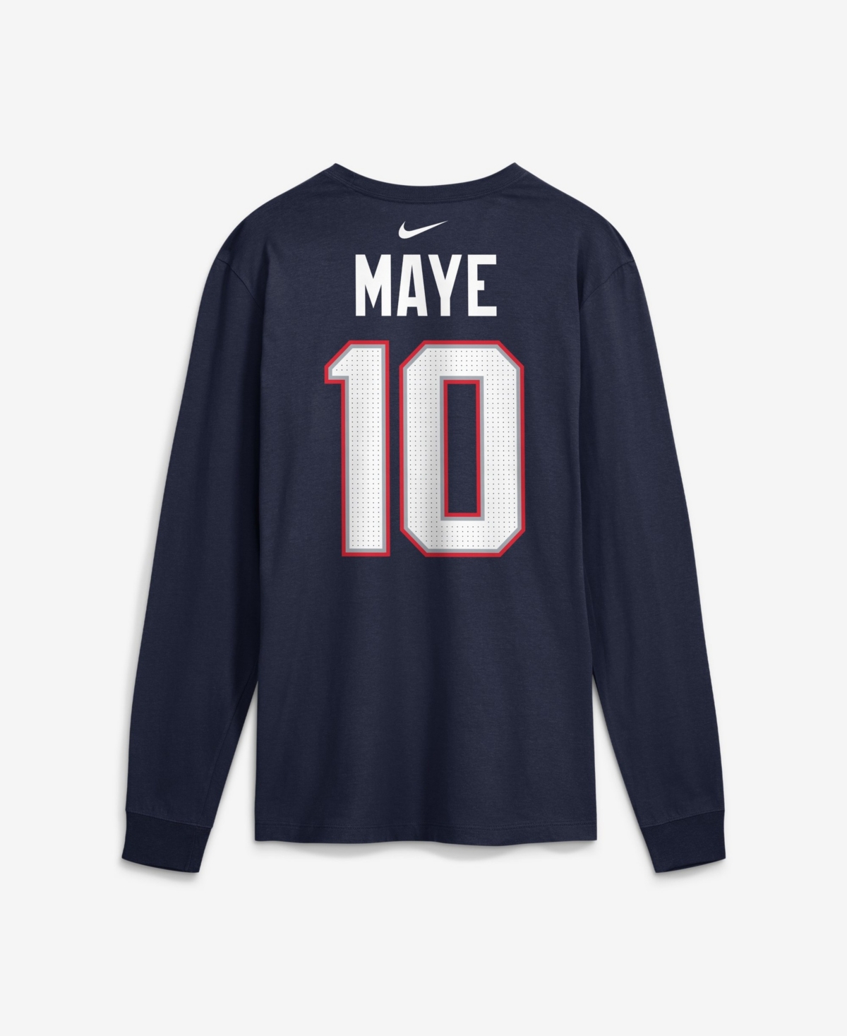 Nike Men's New England Patriots Drake Maye Name & Number Long Sleeve T-Shirt