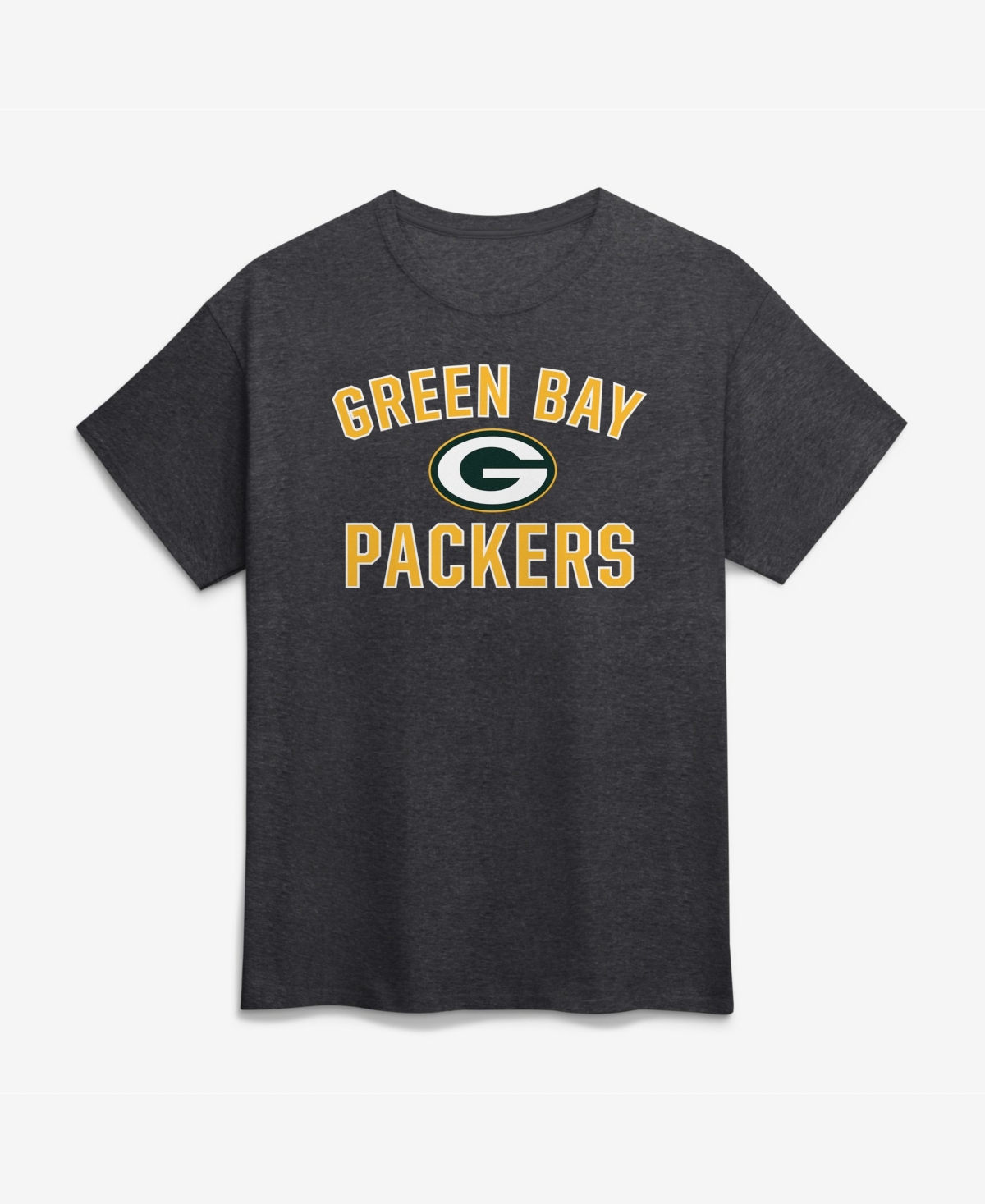 Logo Athletic Men's Green Bay Packers Victory Arch Crewneck Classic-fit Cotton T-shirt In Charcoal