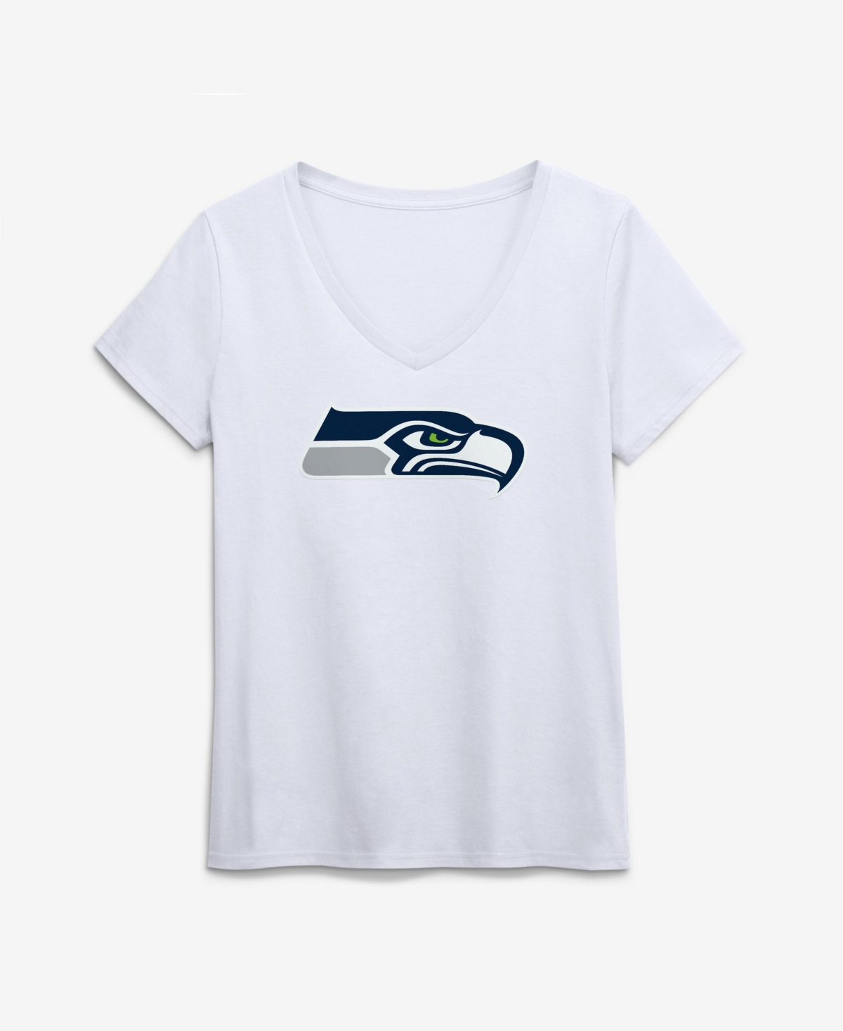 Logo Athletic Women's Seattle Seahawks V-neck Graphic T-shirt In White