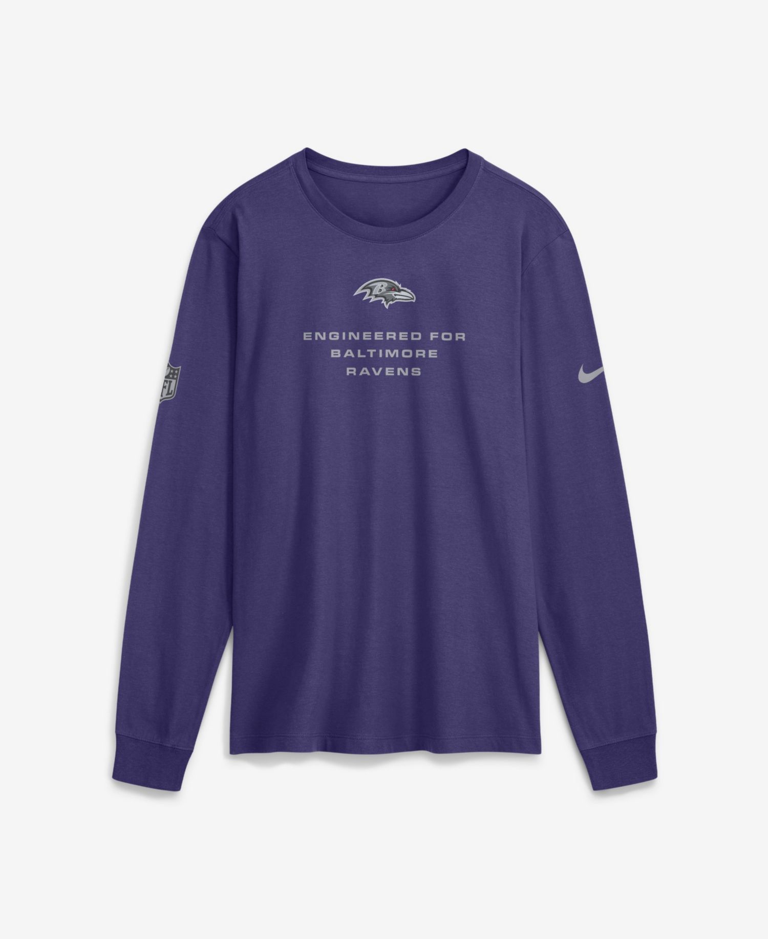 Men's Baltimore Ravens Sideline Bold Arch Star Long Sleeve T-Shirt