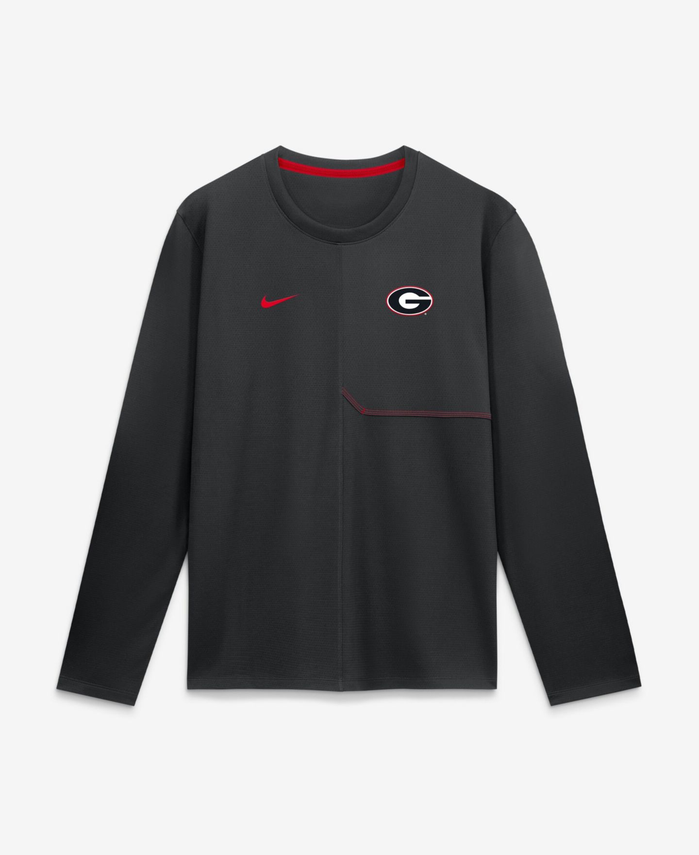 Мужская футболка Nike Georgia Bulldogs Georgia Sideline Coach Long-Sleeve Crewneck — фото 1