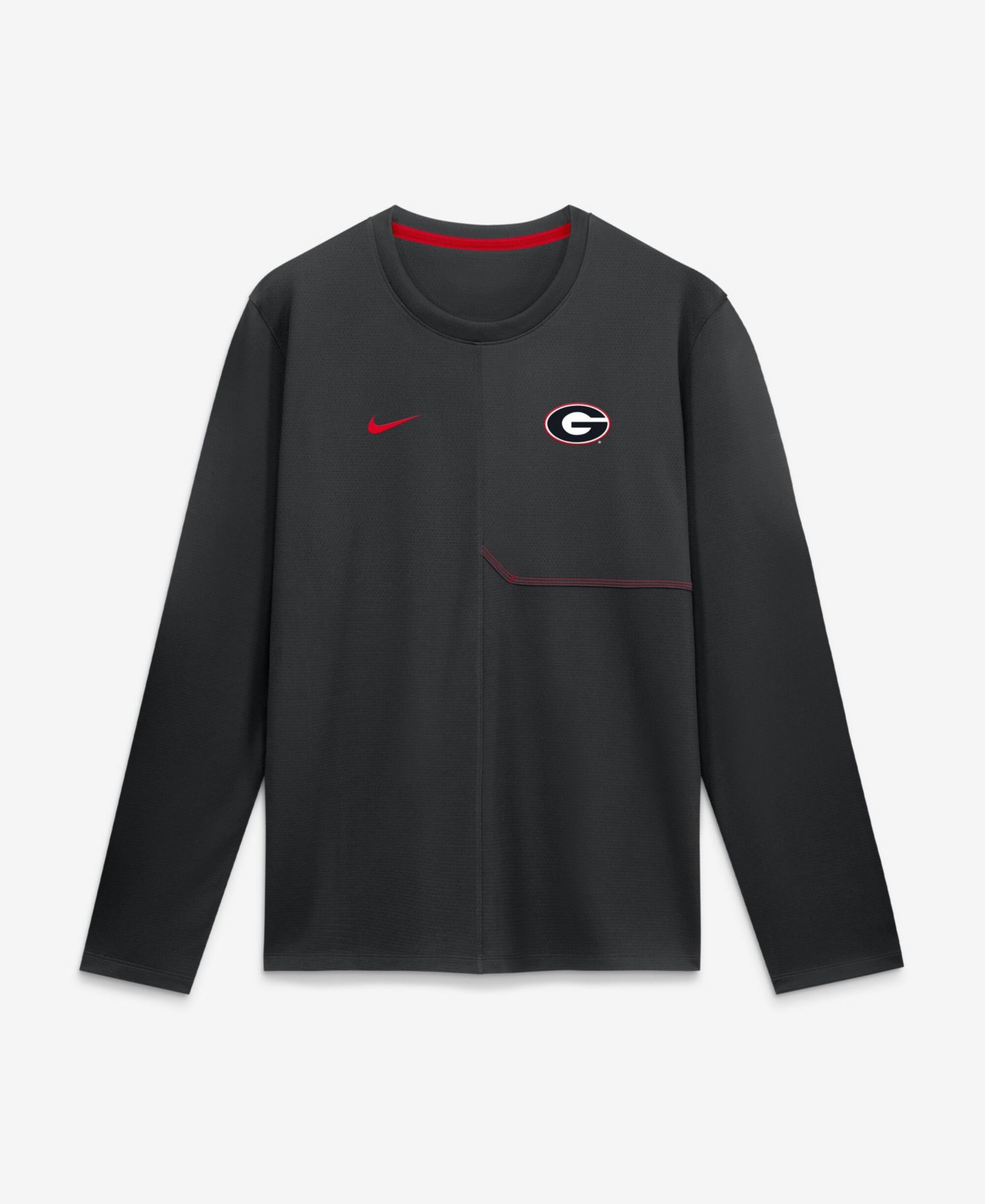 Men's Georgia Bulldogs Georgia Sideline Coach Long-Sleeve Crewneck T-Shirt