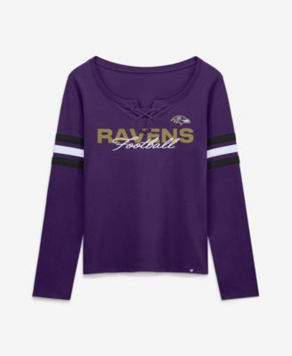 Women's Baltimore Ravens Team First Coverage Scheme Lace-Up Long-Sleeve T-Shirt
