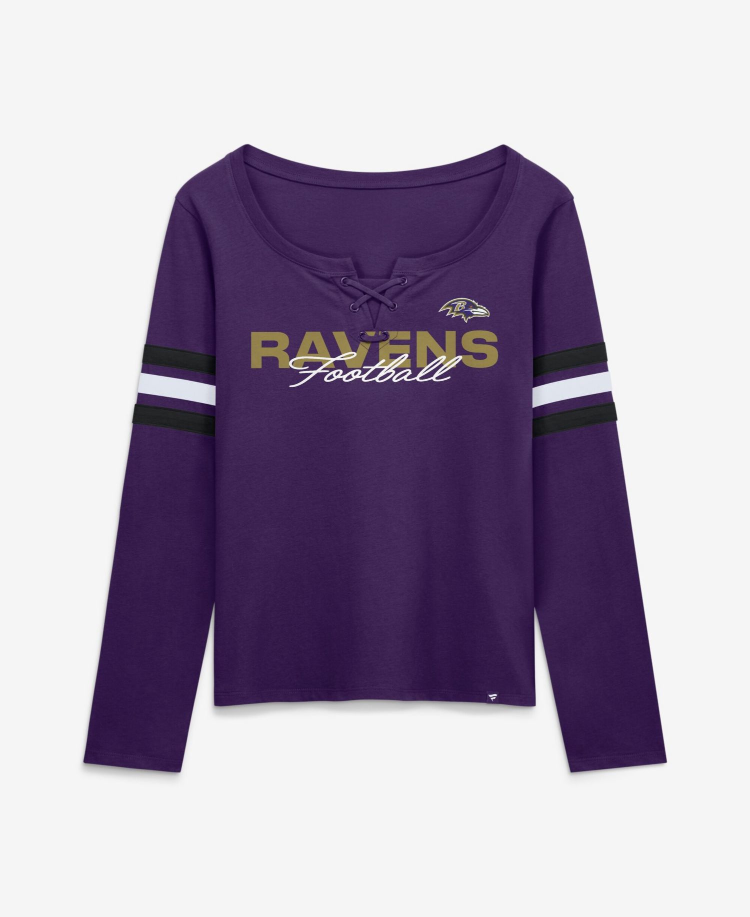 Women's Baltimore Ravens Team First Coverage Scheme Lace-Up Long-Sleeve T-Shirt