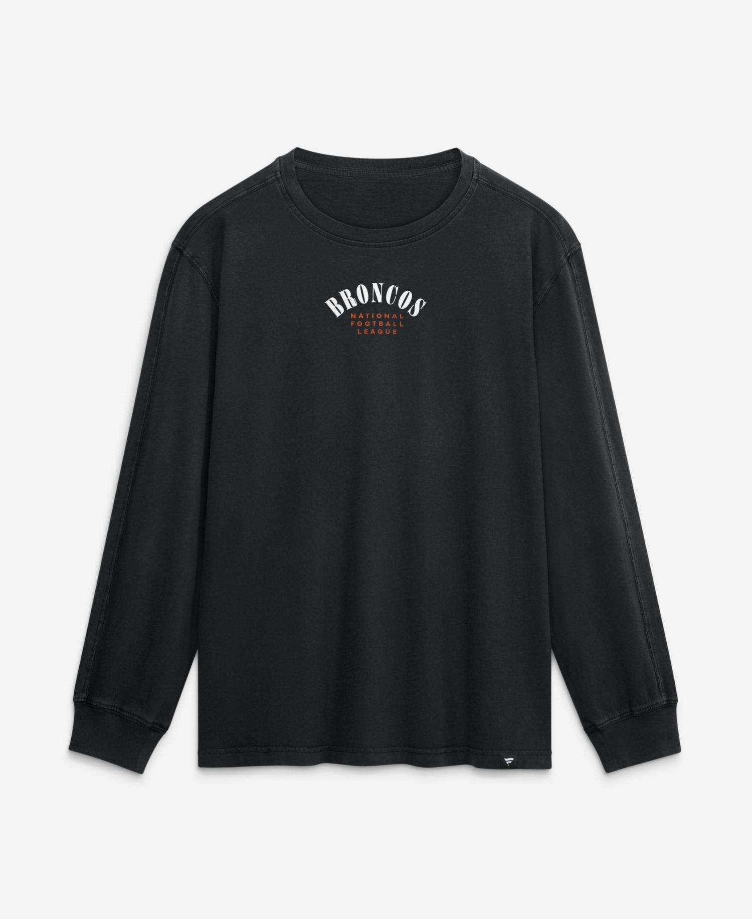 Men's Denver Broncos Fullback Drive Relaxed Fit Peached Cotton Long Sleeve T-Shirt