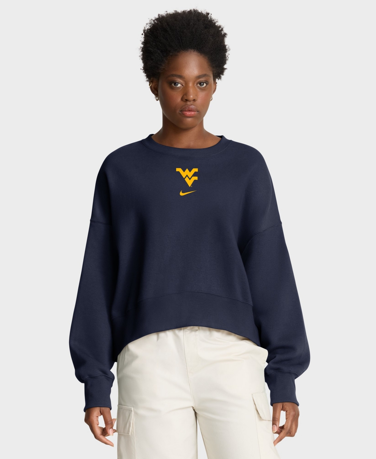Nike Women's West Virginia Mountaineers Phoenix Oversized Dropped-Shoulder Sweatshirt
