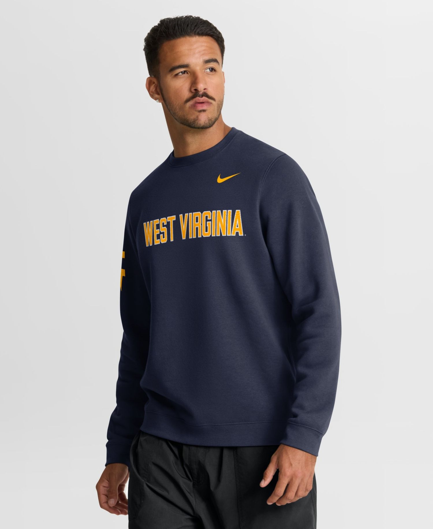 Men's Sideline Club West Virginia Mountaineers Midweight Fleece Crewneck Sweatshirt
