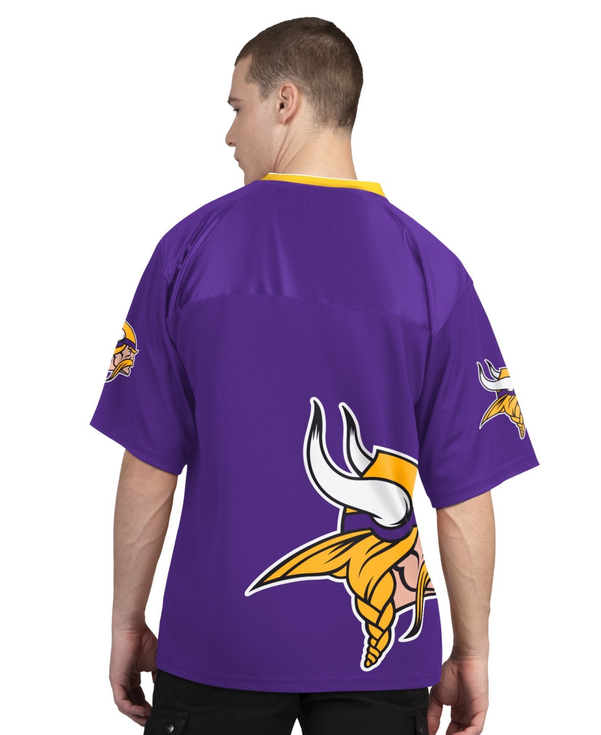 Starter Men's Purple/White Minnesota Vikings Short Sleeve Long T-Shirt, 2-Piece Set