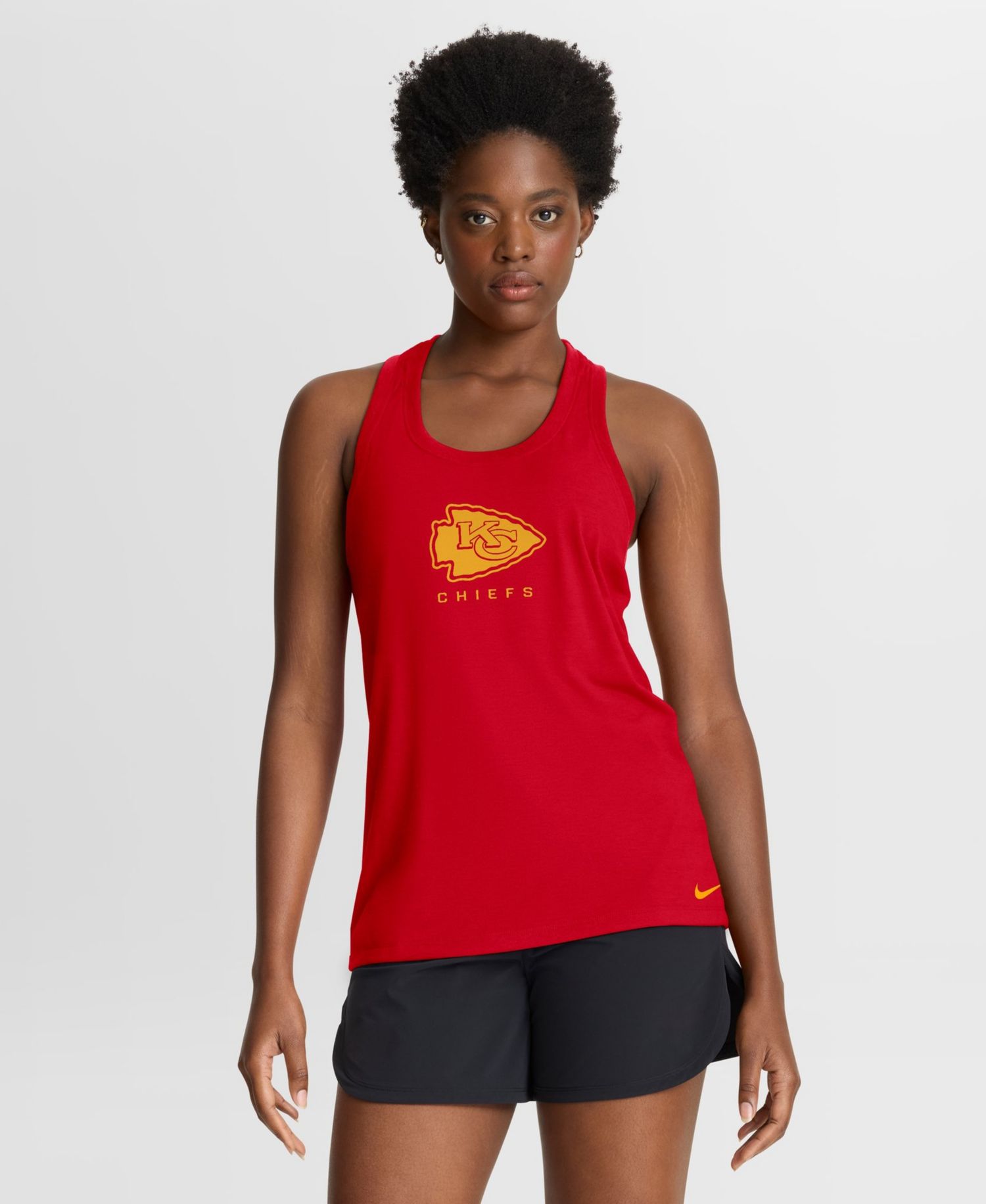 Women's Kansas City Chiefs Hurry Up Dri-FIT Scoop Neck Racerback Tank Top