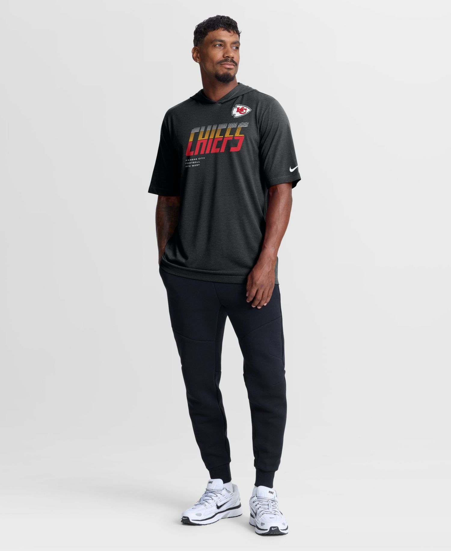 Men's Kansas City Chiefs Short-Sleeve Tri-Blend Hoodie