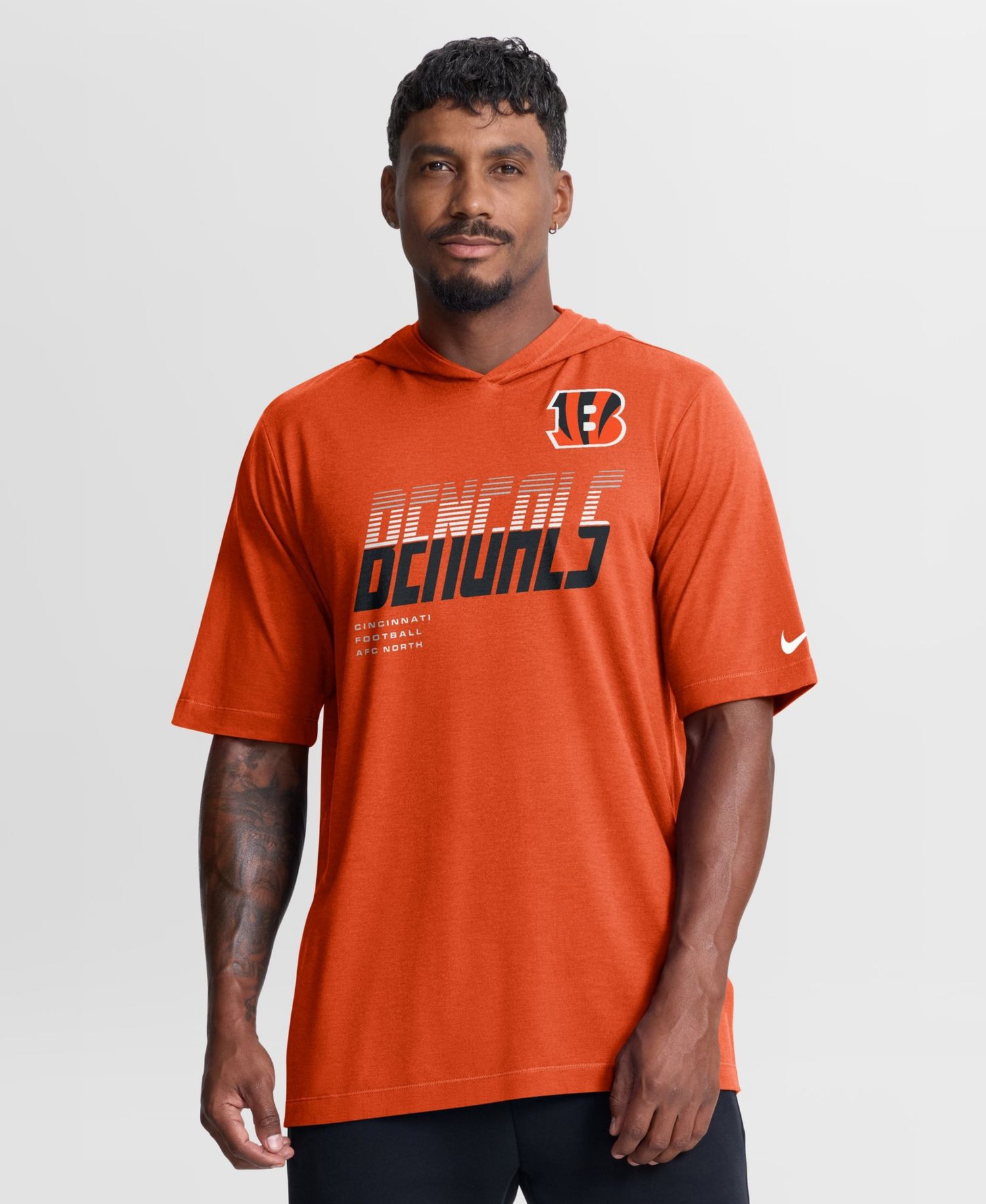 Men's Cincinnati Bengals Tri-Blend Short-Sleeve Hoodie