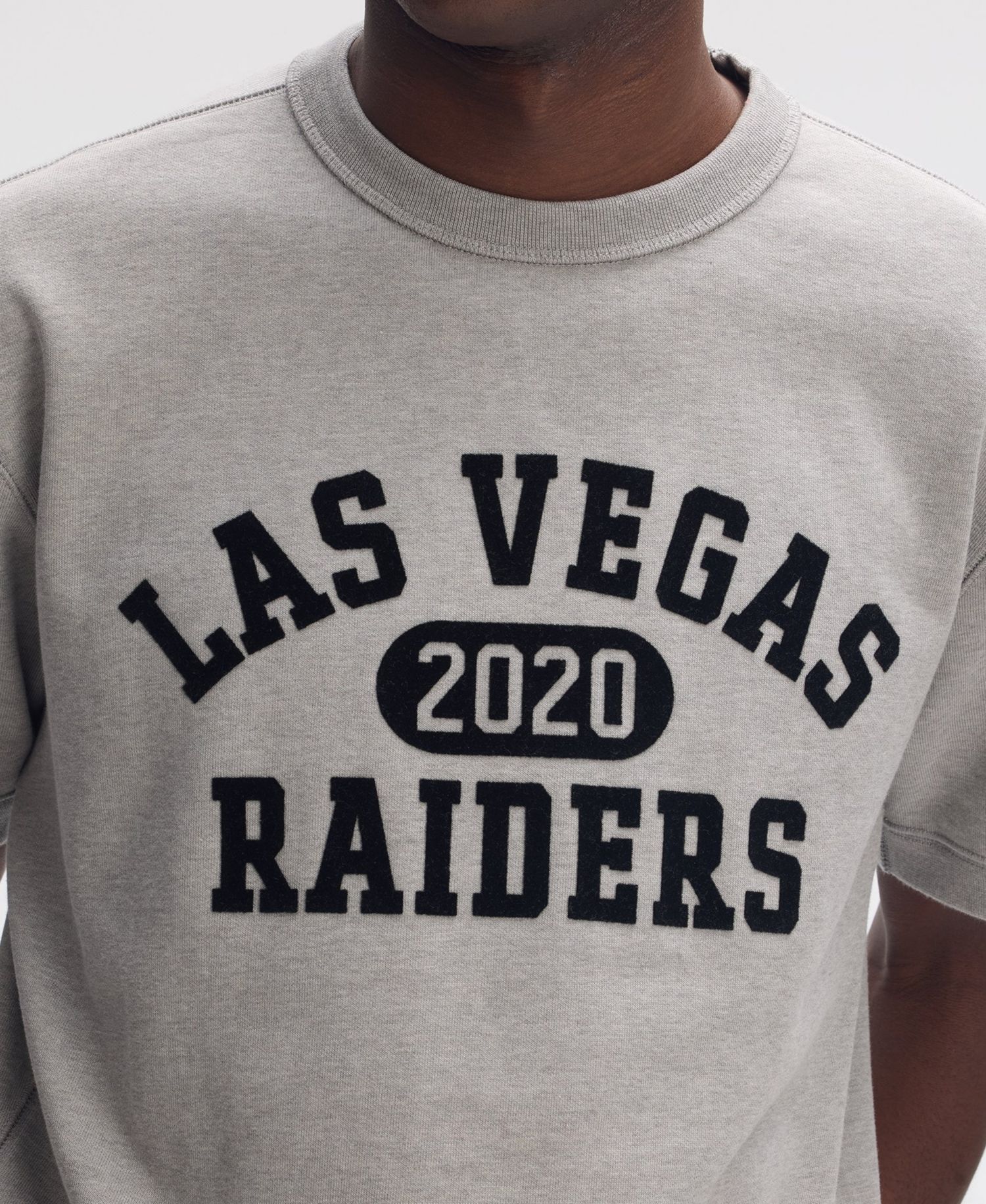 Men's Las Vegas Raiders IconicFleece Short Sleeve Crewneck Sweatshirt
