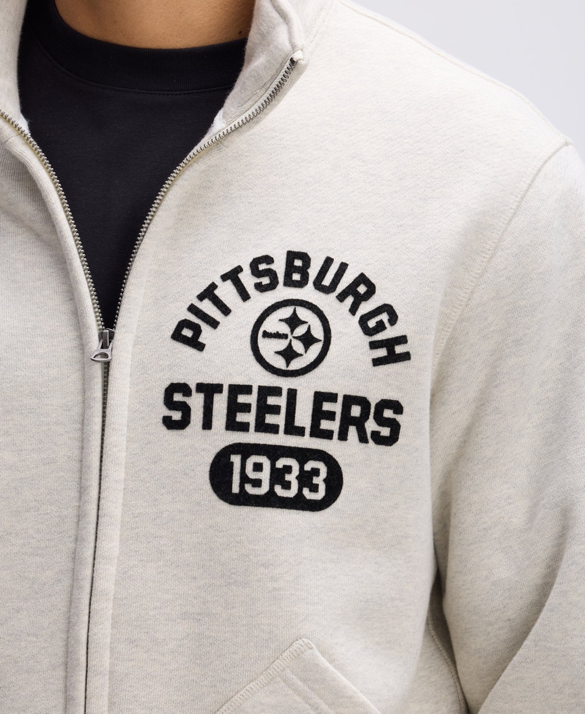 Fanatics Men's Pittsburgh Steelers IconicFleece Full-Zip Classic-Fit Mock-Collar Jacket