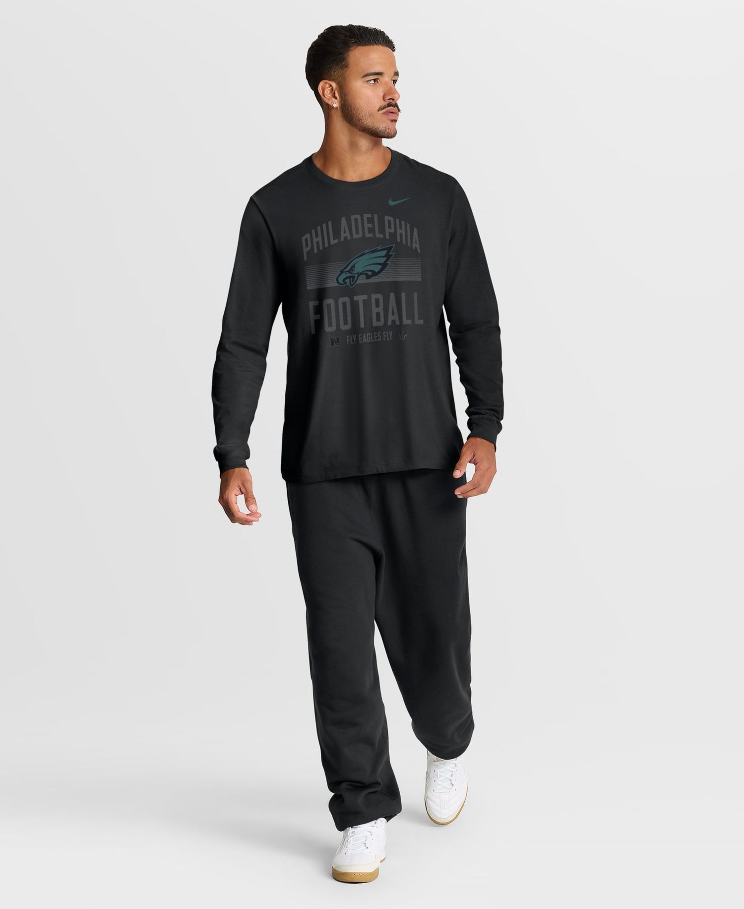 Men's Philadelphia Eagles Long-Sleeve Screen-Print Graphics T-Shirt
