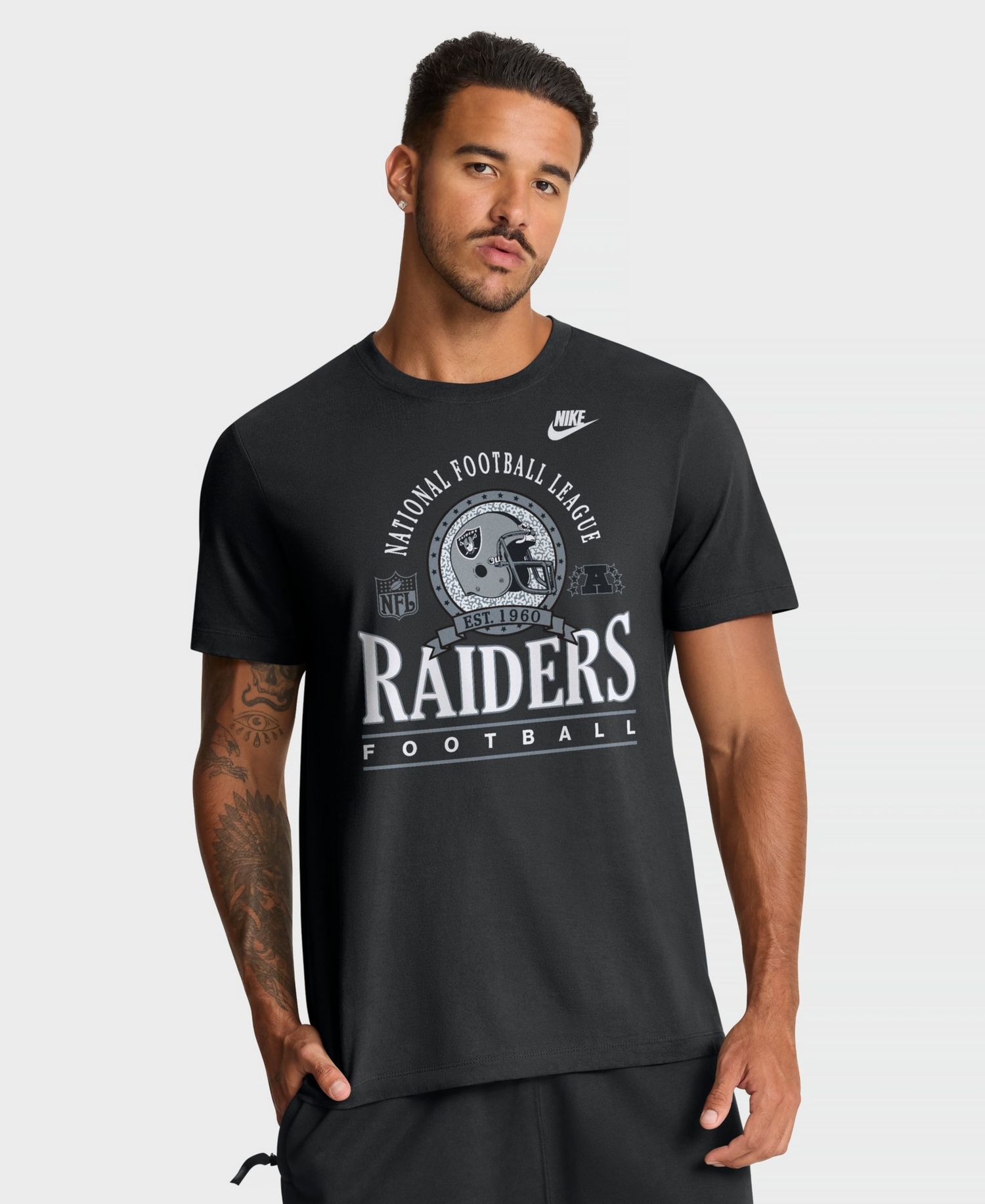 Men's Las Vegas Raiders Retro Rewind Essential Crew Neck Cotton T-Shirt