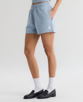Women's Los Angeles Dodgers Iconic High-Rise Terry Track Shorts, 3" Inseam