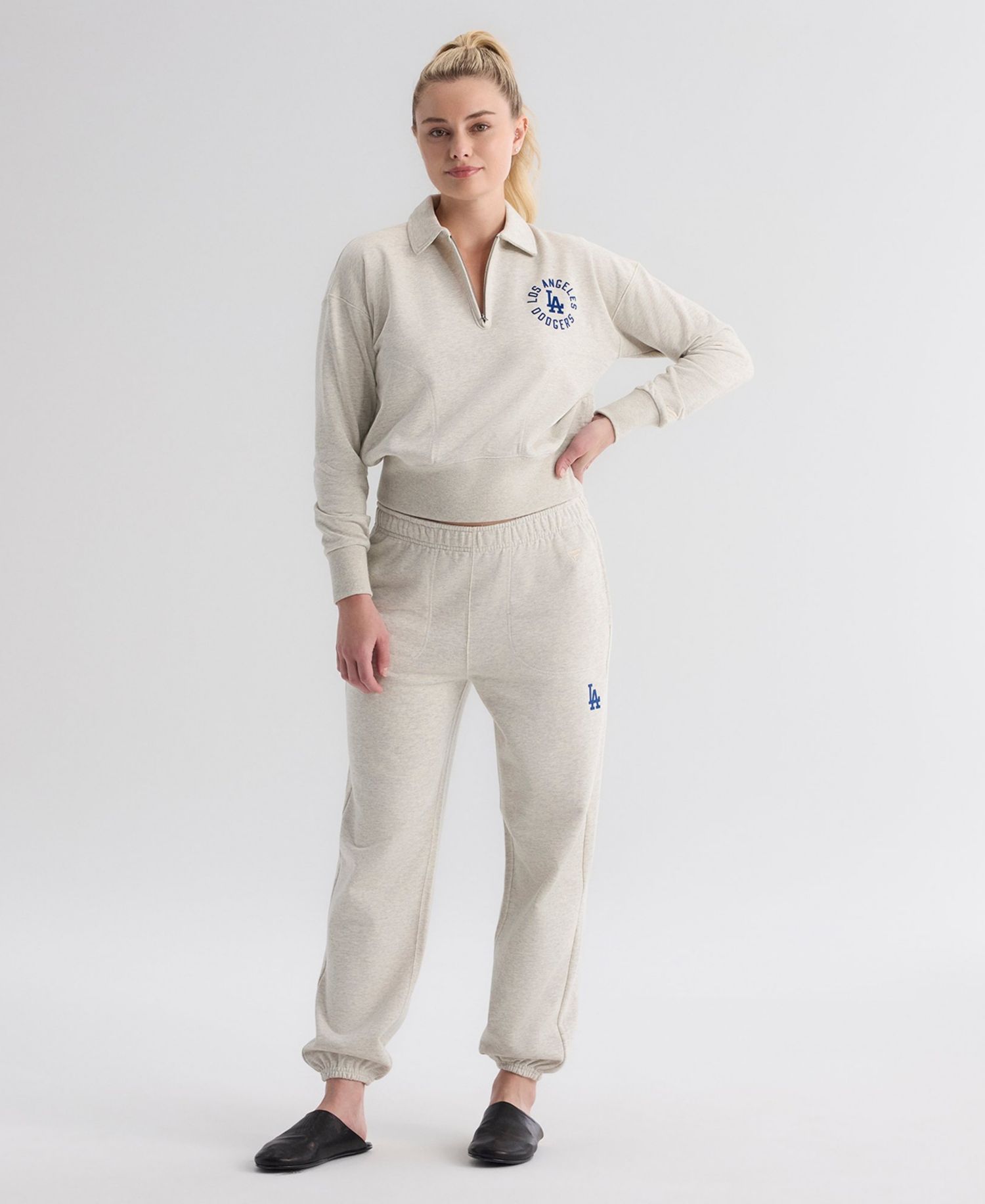 Women's Los Angeles Dodgers Iconic High-Rise Terry Track Pants