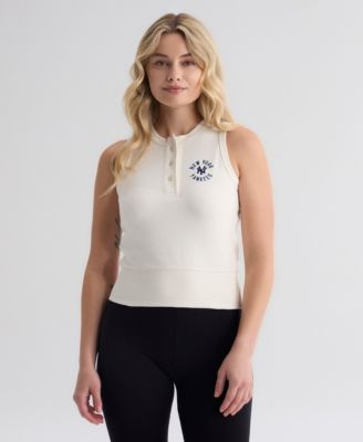 Women's New York Yankees Iconic Cropped-Ribbed Cotton Tank Top