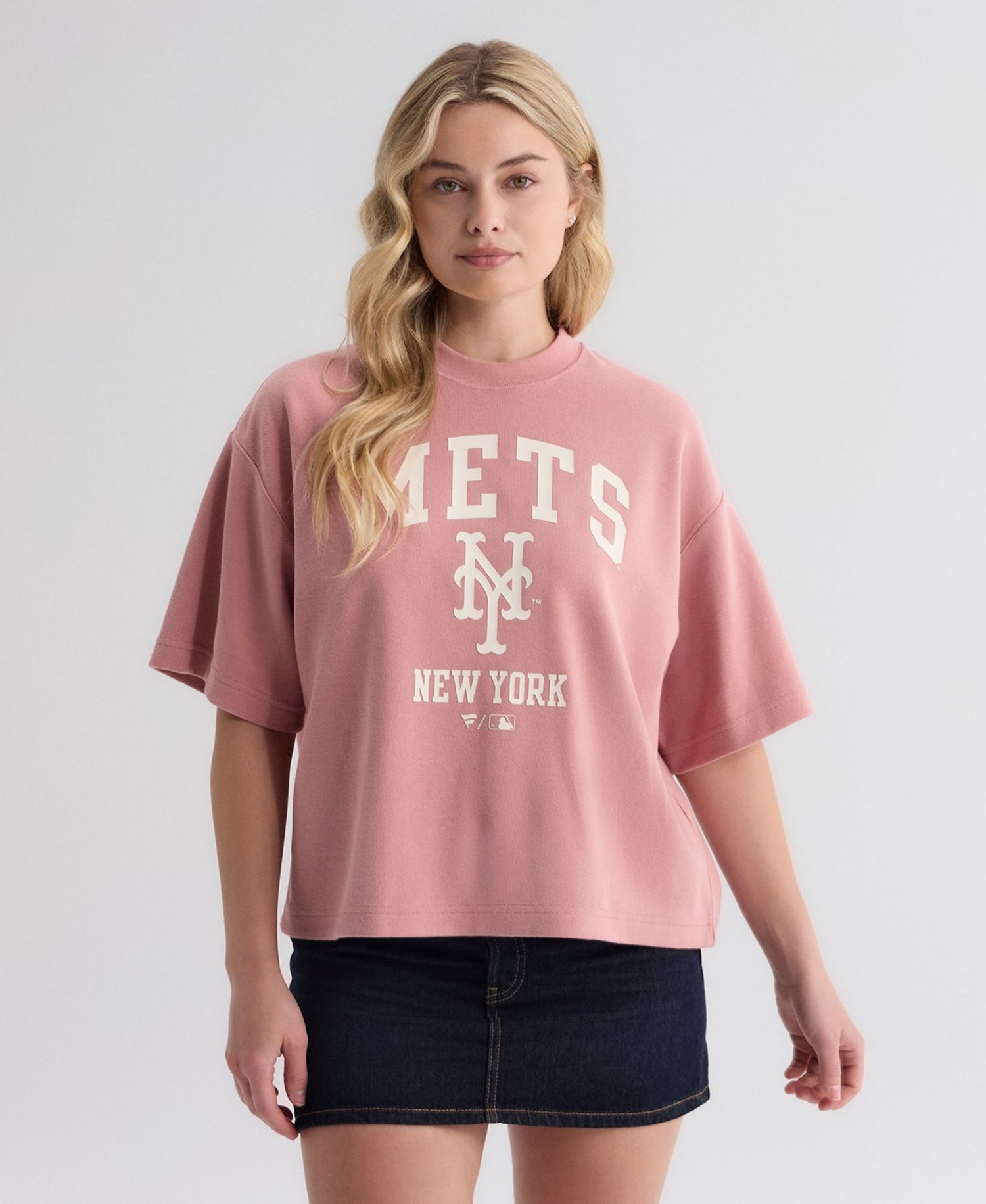 Women's New York Mets Iconic Boxy Double-Face Rib T-Shirt
