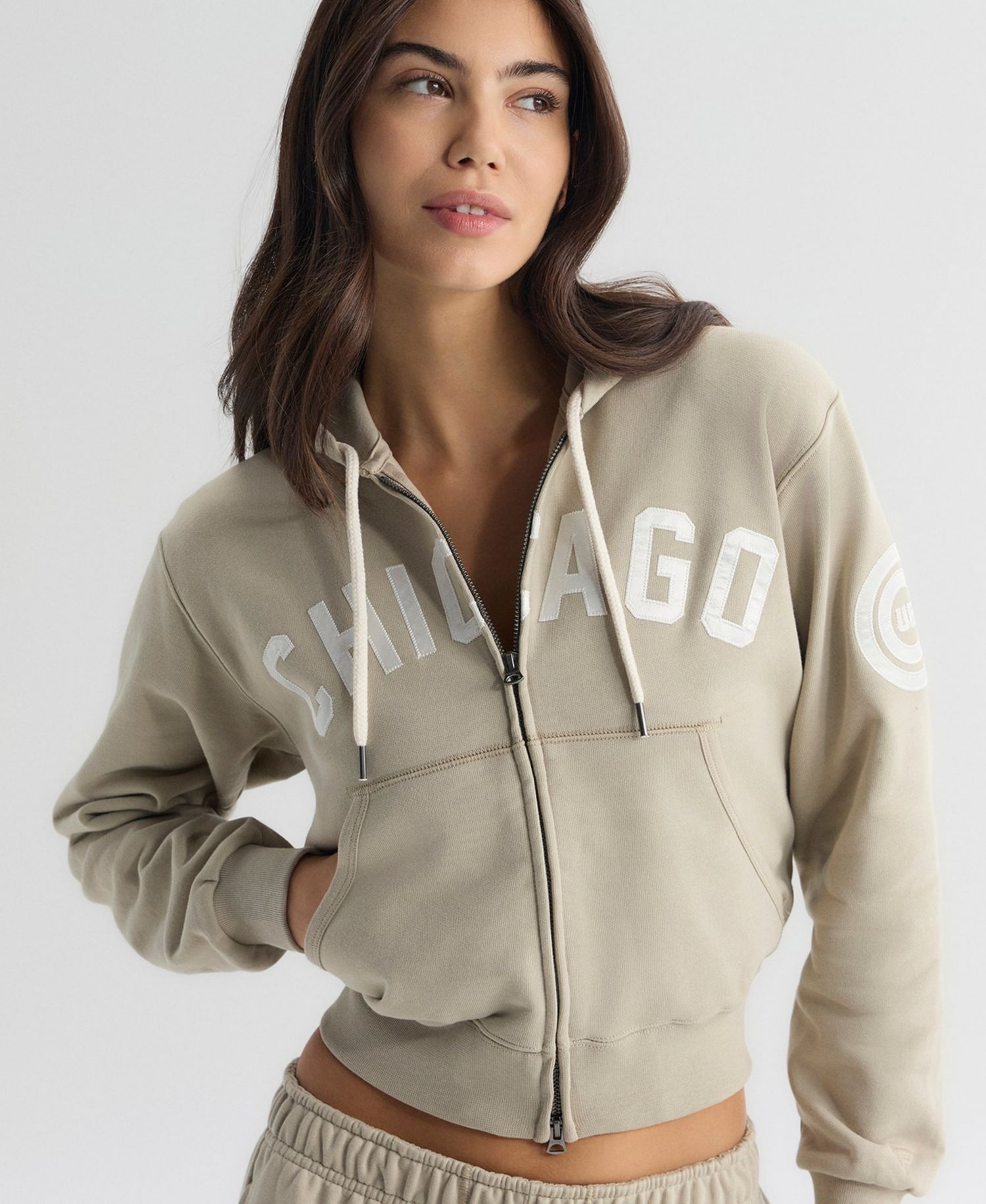 Women's Chicago Cubs Iconic Terry Full-Zip Hoodie