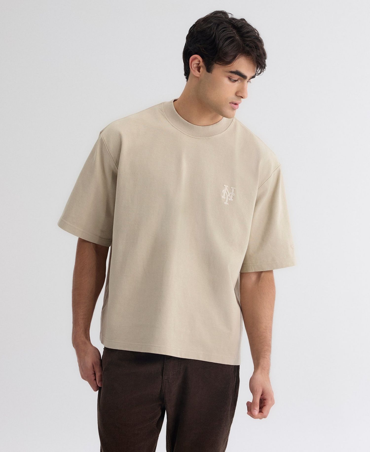 Men's Iconic New York Mets Heavyweight Boxy-Cropped T-Shirt