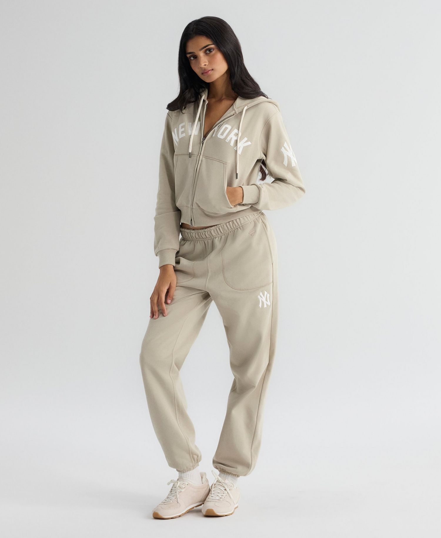Women's New York Yankees Iconic Terry High-Rise Tapered-Leg Track Pants