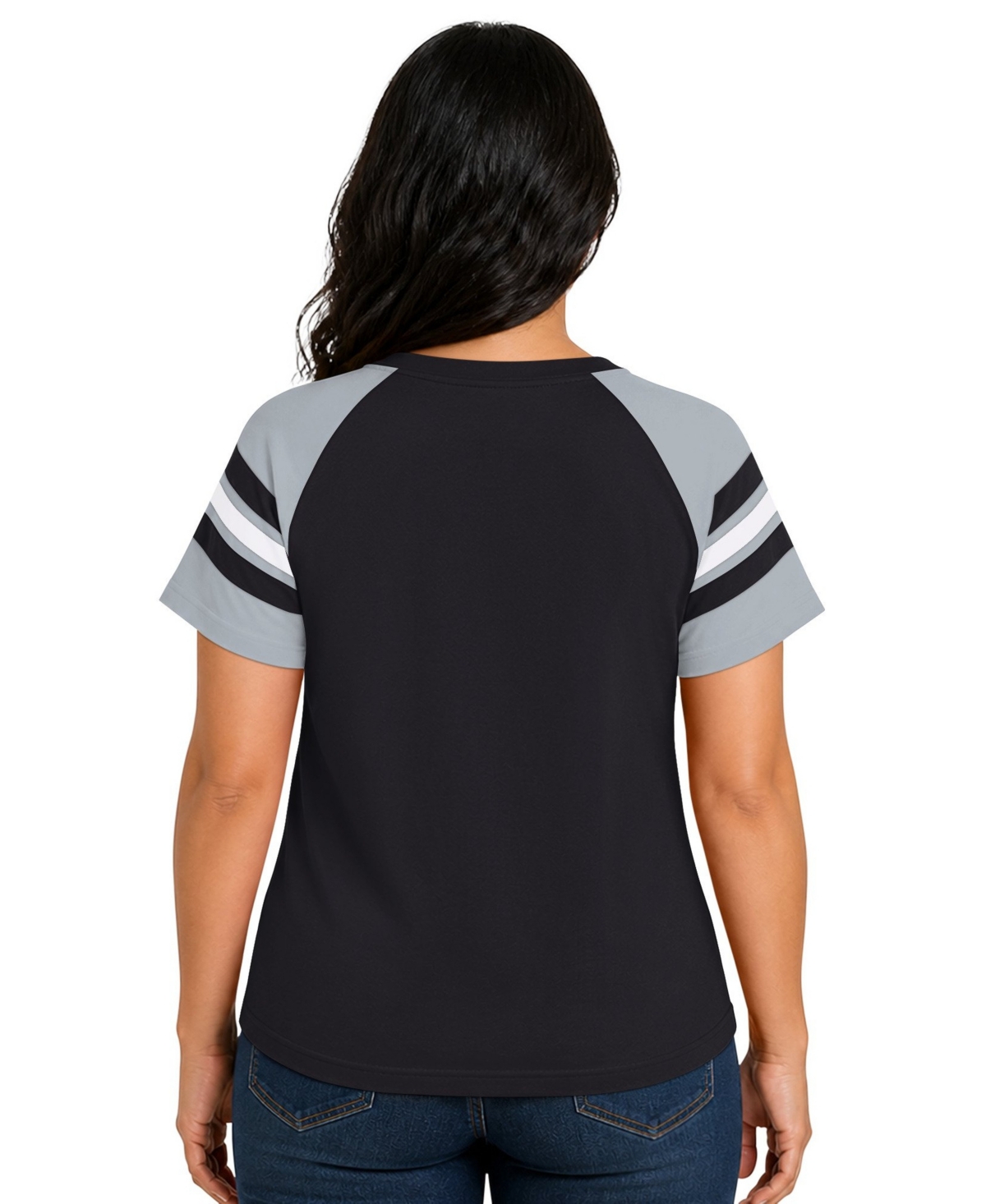 Starter Plus Las Vegas Raiders Game On Notch Neck Raglan T-Shirt