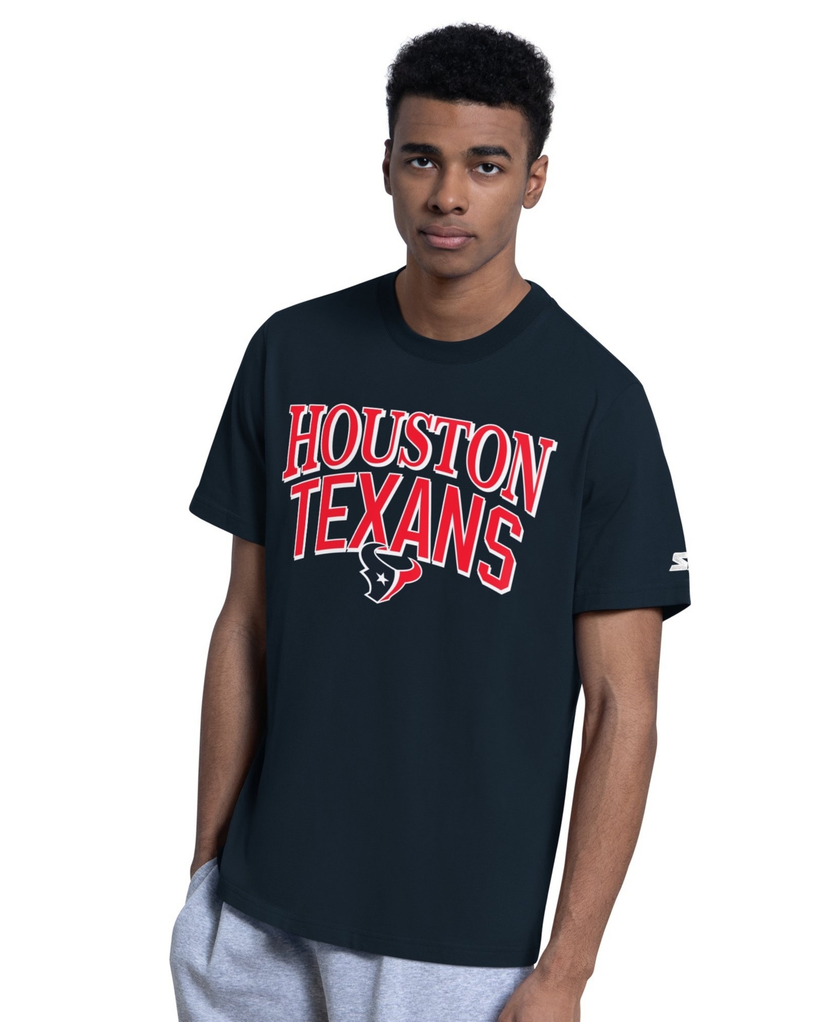 Starter Men's Houston Texans Classic-Fit Crew Neck Logo T-Shirt, 2-Piece Set