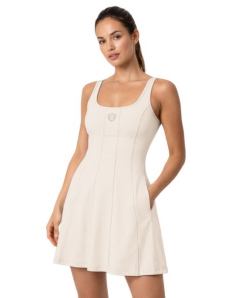 Женское платье Starter Las Vegas Raiders Mini Scoop Neck Fit & Flare