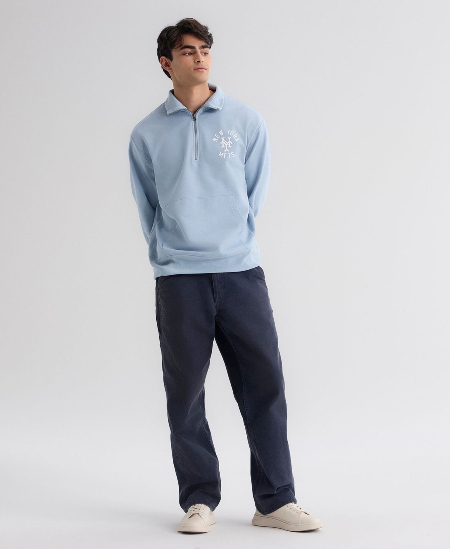 Men's New York Mets Iconic Quarter-Zip Relaxed-Fit Sweatshirt
