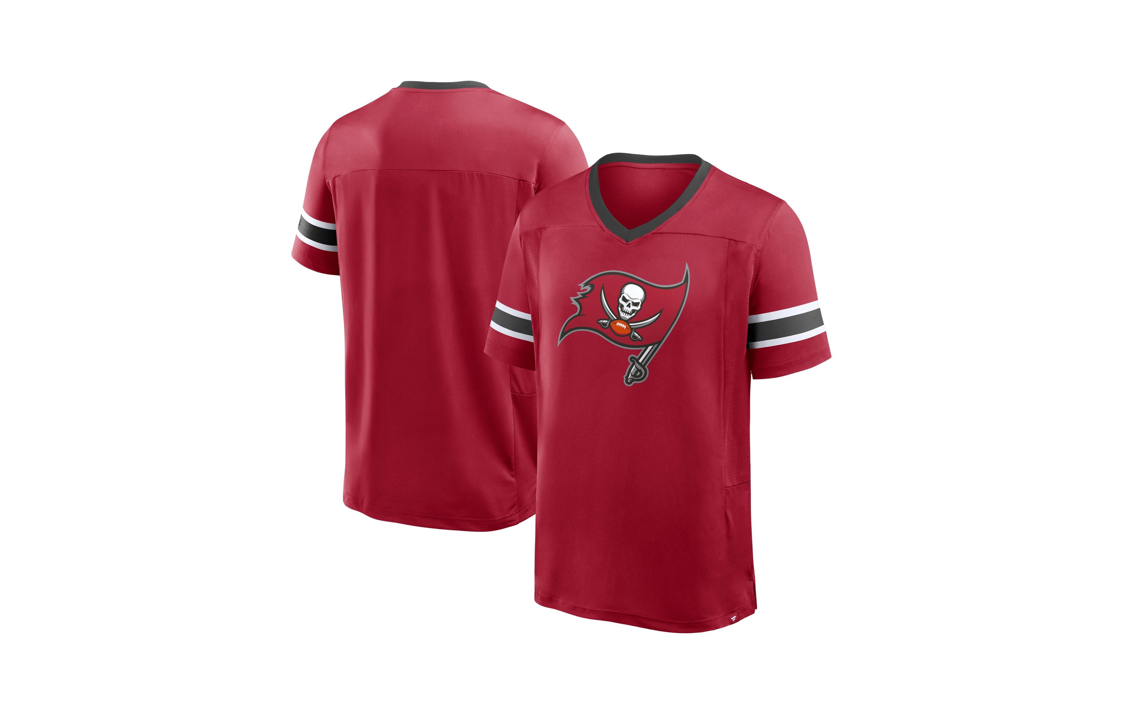 Fanatics Men's Tampa Bay Buccaneers Hometown Premium Hashmark V-Neck Mesh-Panel T-Shirt