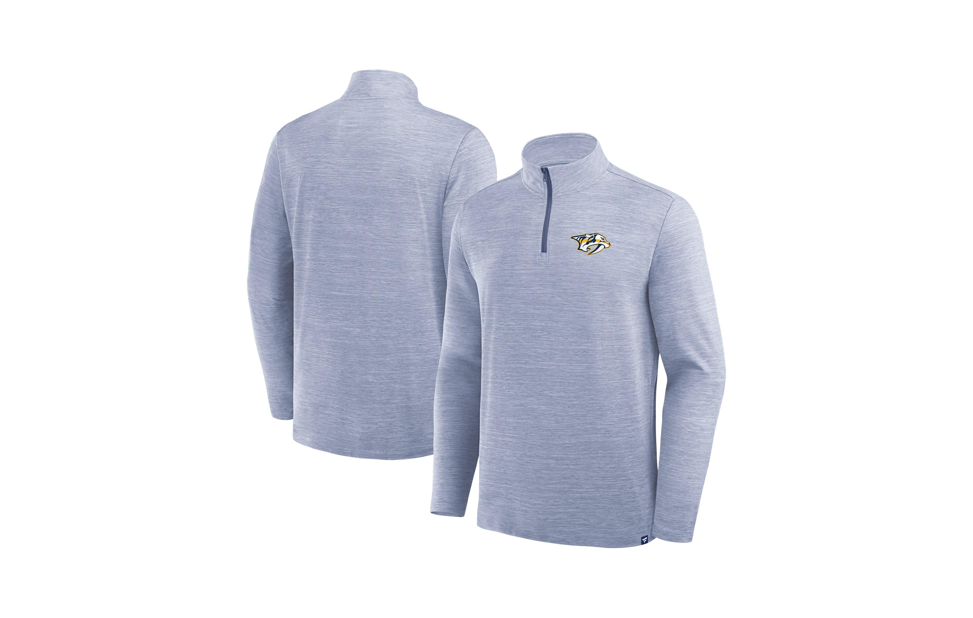 Fanatics Men's Nashville Predators Clutch Boarding Poly Quarter-Zip Mock-Collar Classic-Fit Pullover
