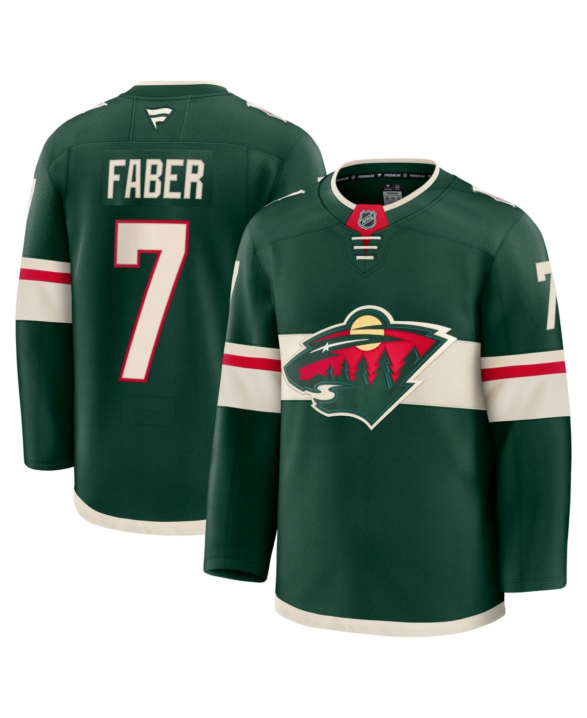 Fanatics Men's Minnesota Wild Brock Faber Premium Long-Sleeve Jersey