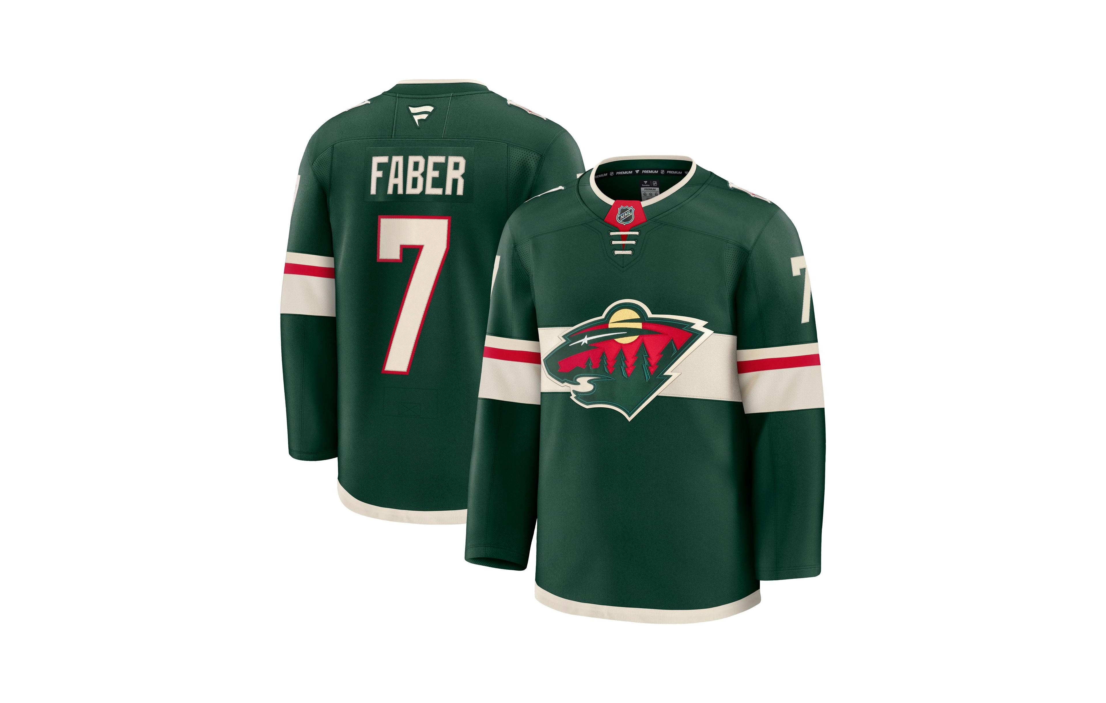 Fanatics Men's Minnesota Wild Brock Faber Premium Long-Sleeve Jersey