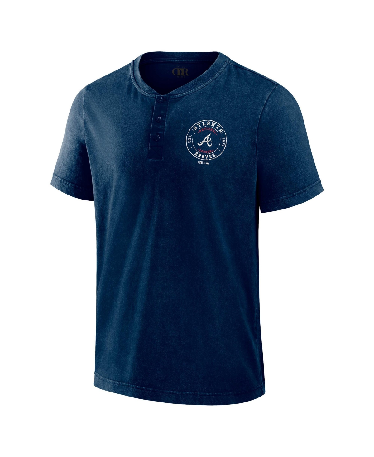 Darius Rucker Collection By Fanatics Men's Atlanta Braves Distressed Classic-Fit Henley Shirt