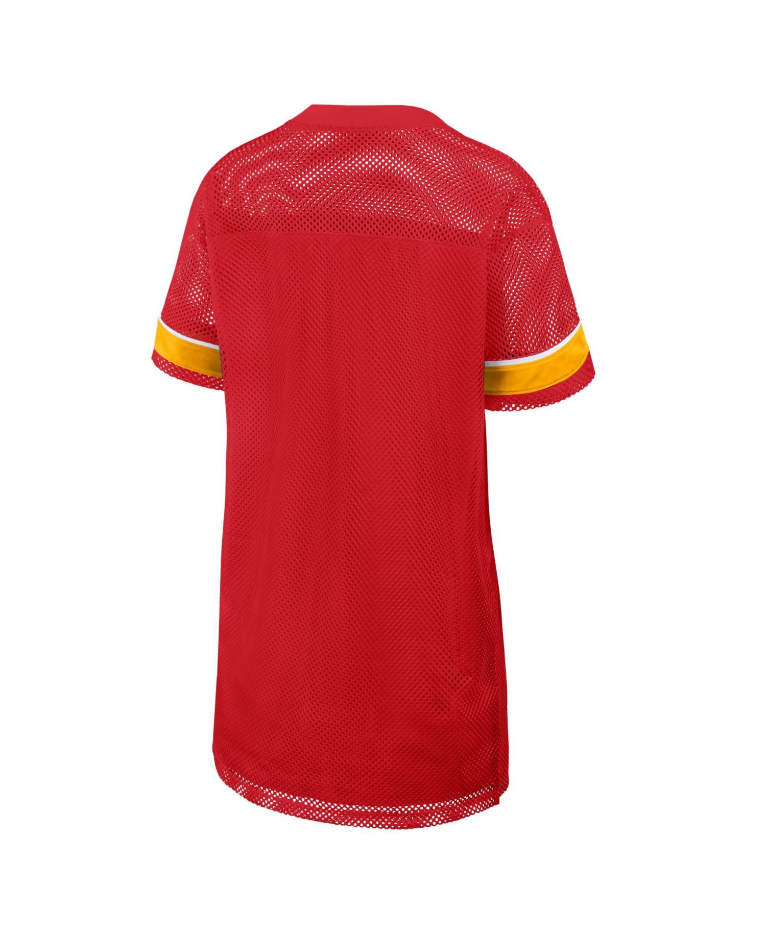 Women's Kansas City Chiefs Team First Deep Route Short-Sleeve Mesh Dress