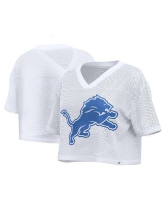 Women's Detroit Lions Oversized Cropped Mesh V-Neck Jersey