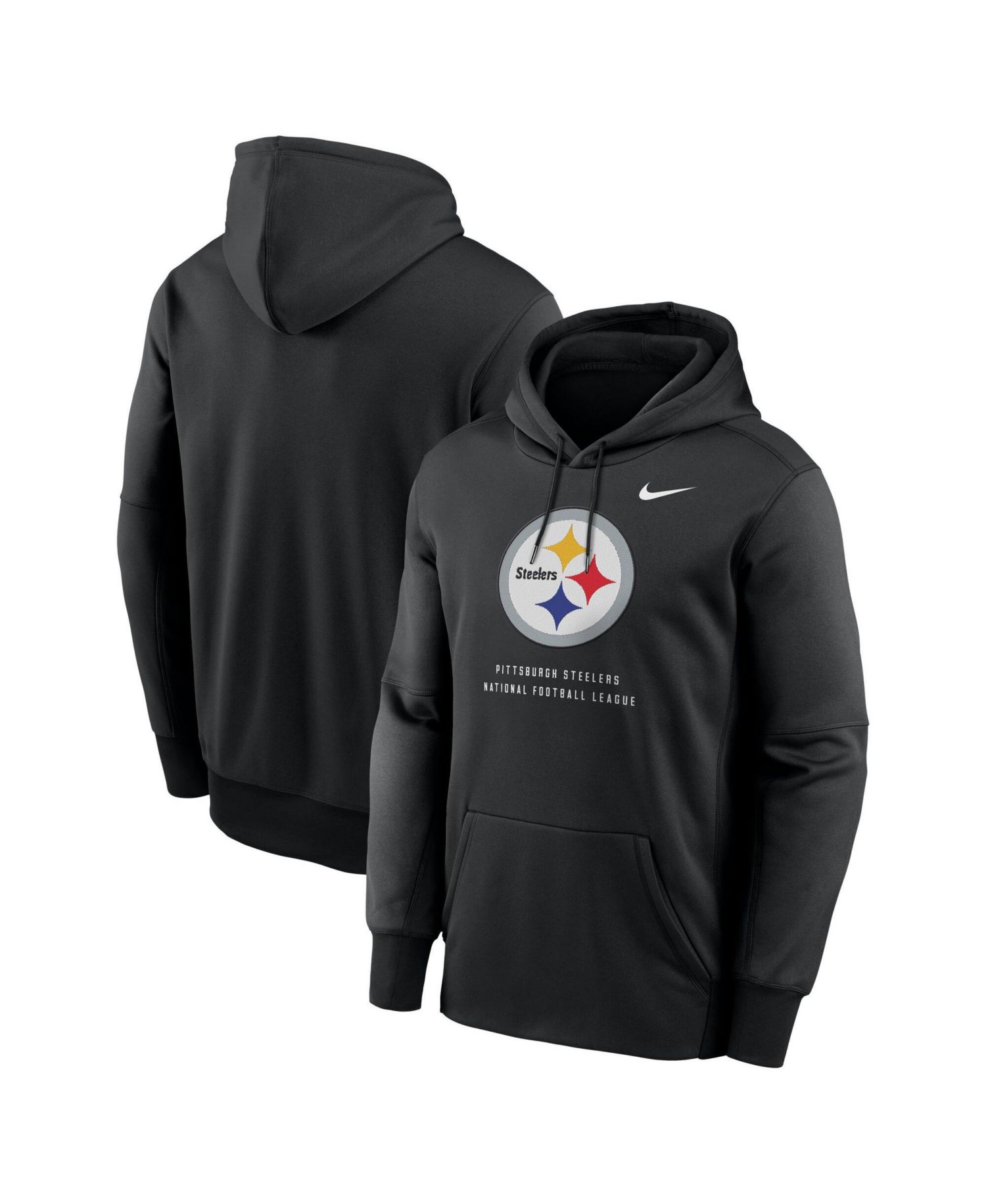 Men's Black Pittsburgh Steelers Toss Sweep Therma-FIT Hoodie