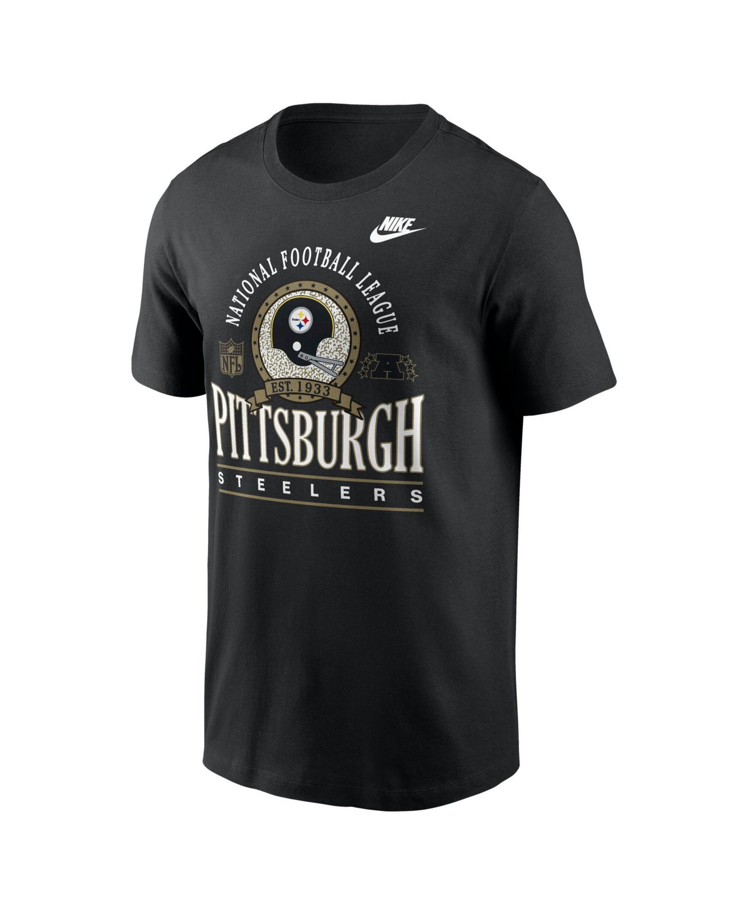 Men's Rewind Essential Pittsburgh Steelers Screen-Printed Throwback T-Shirt