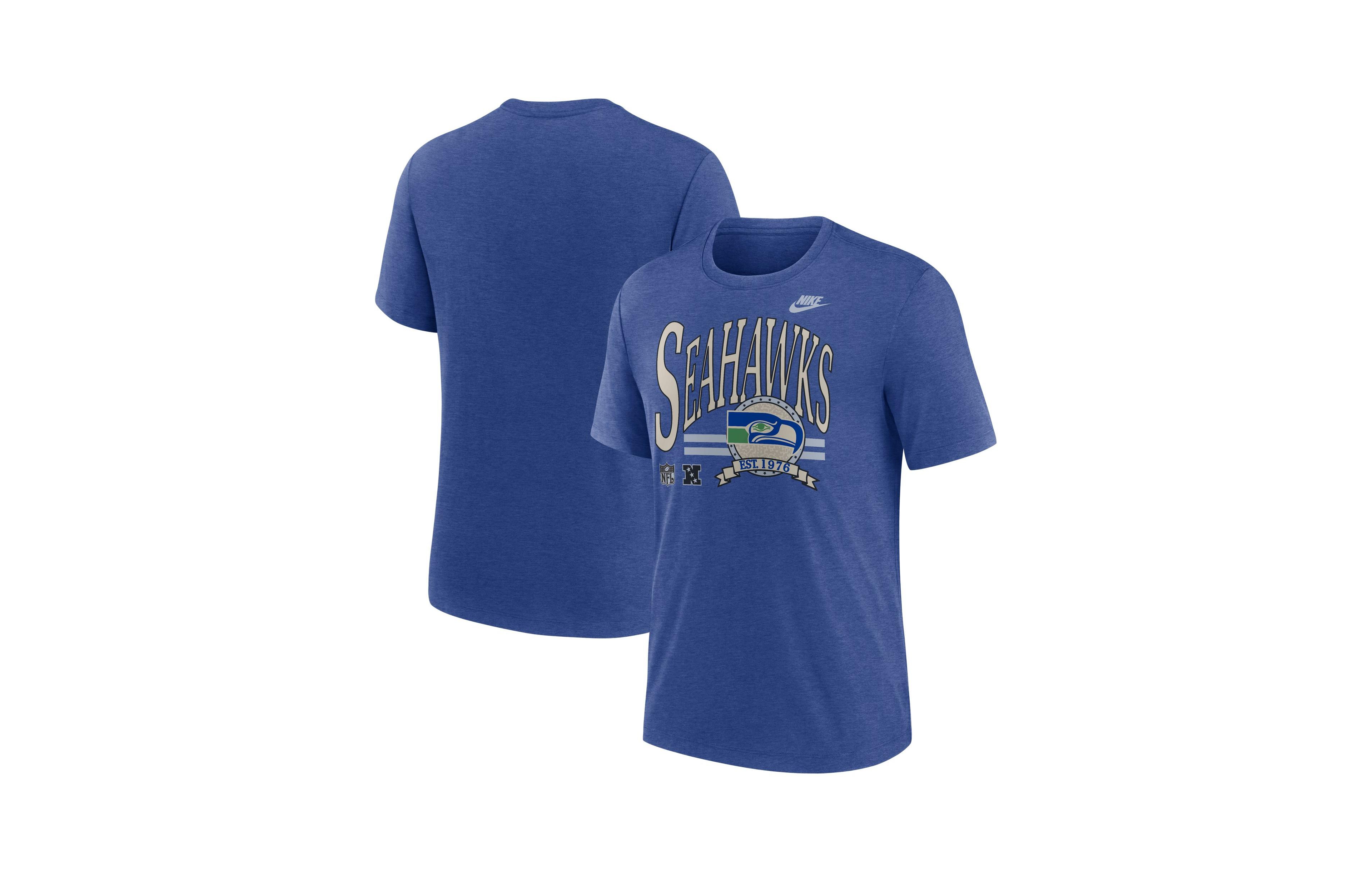 Nike Men's Seattle Seahawks Rewind Tri-Blend Retro T-Shirt