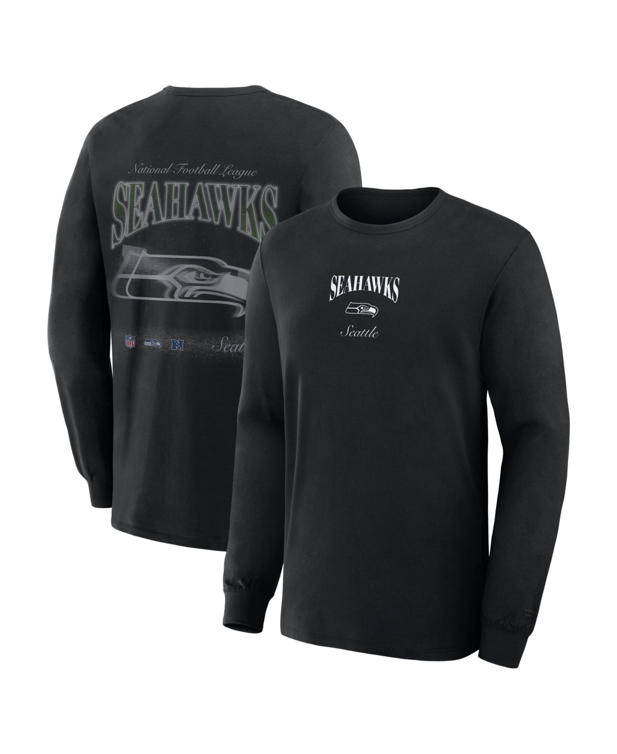 Fanatics Men's Seattle Seahawks Midnight Falls Long-Sleeve Crewneck T-Shirt