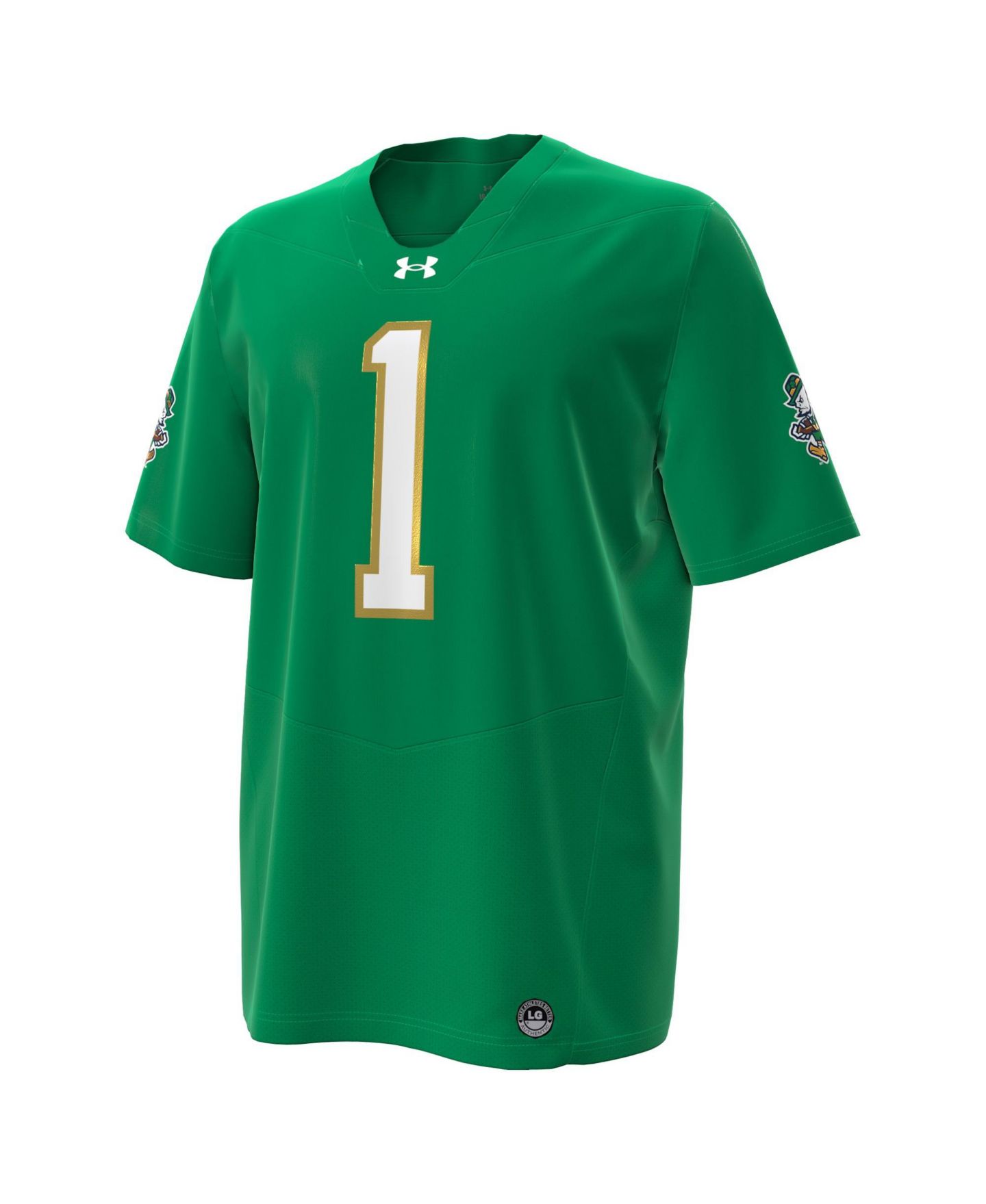 Мужской топ Under Armour Notre Dame Fighting Irish Wear Green Replica Relaxed-Fit Football Jersey — фото 2