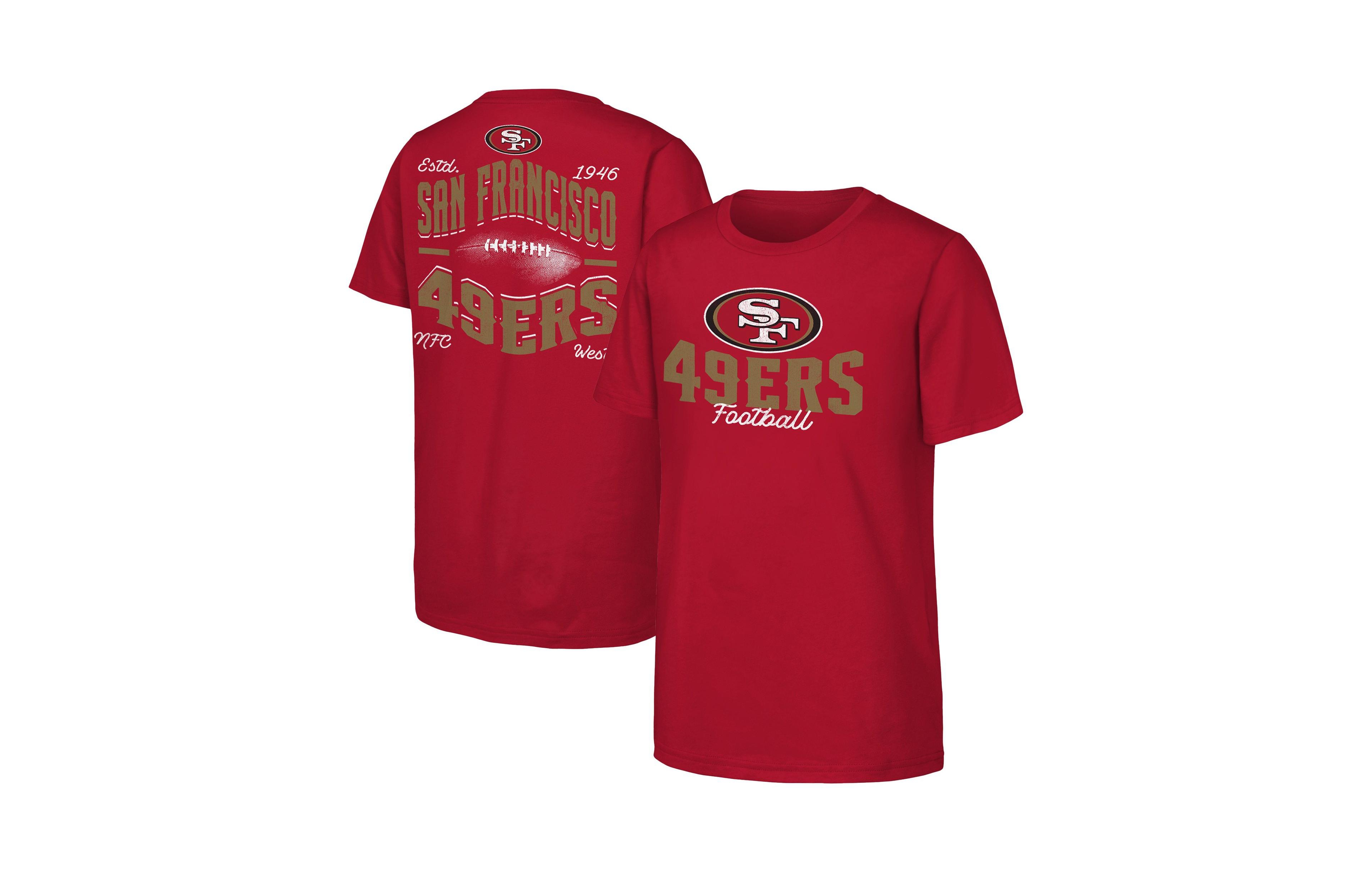 Outerstuff Boys' and Girls' San Francisco 49ers Top Pick Crewneck T-Shirt