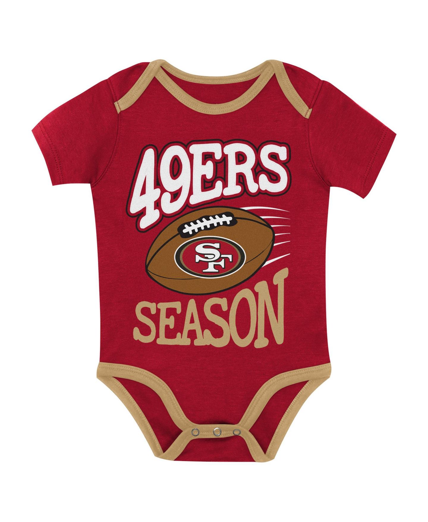 Outerstuff Boys' and Girls' San Francisco 49ers First Round Pick Bodysuits, 3-Piece Set — фото 4