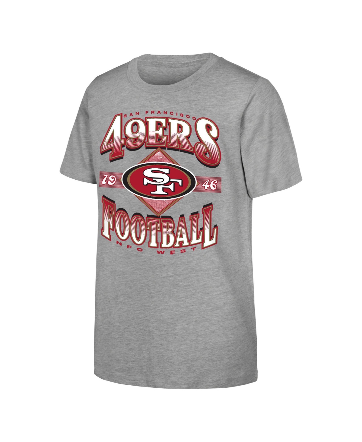 Outerstuff Boys' and Girls' San Francisco 49ers Of Days Past Retro T-Shirt - Heather Gray