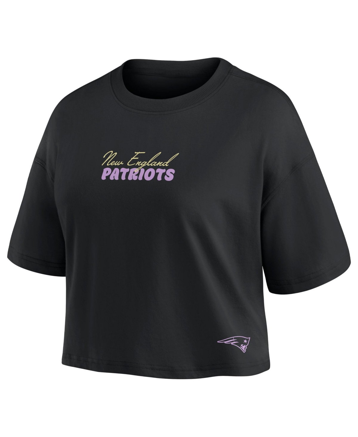 Fanatics Women's New England Patriots Drake Maye Cropped Relaxed-Fit Crewneck T-Shirt