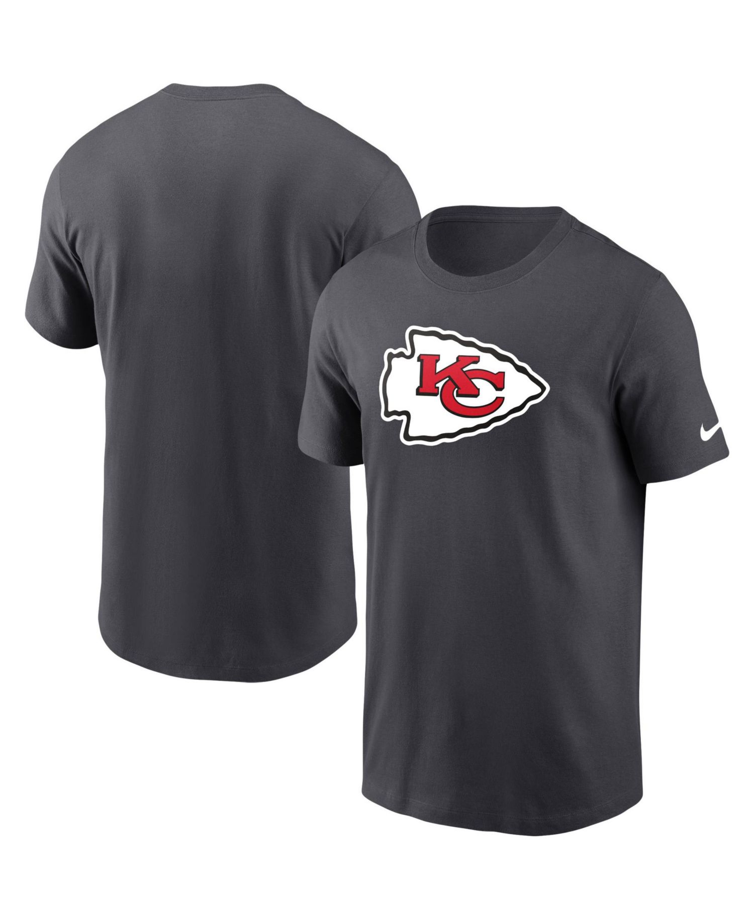 Men's Charcoal Kansas City Chiefs Primetime Logo Essential T-Shirt